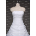 Latest Dress Designs A-line Scalloped Neckline Ruched Pick-ups Wedding Dresses Made in China